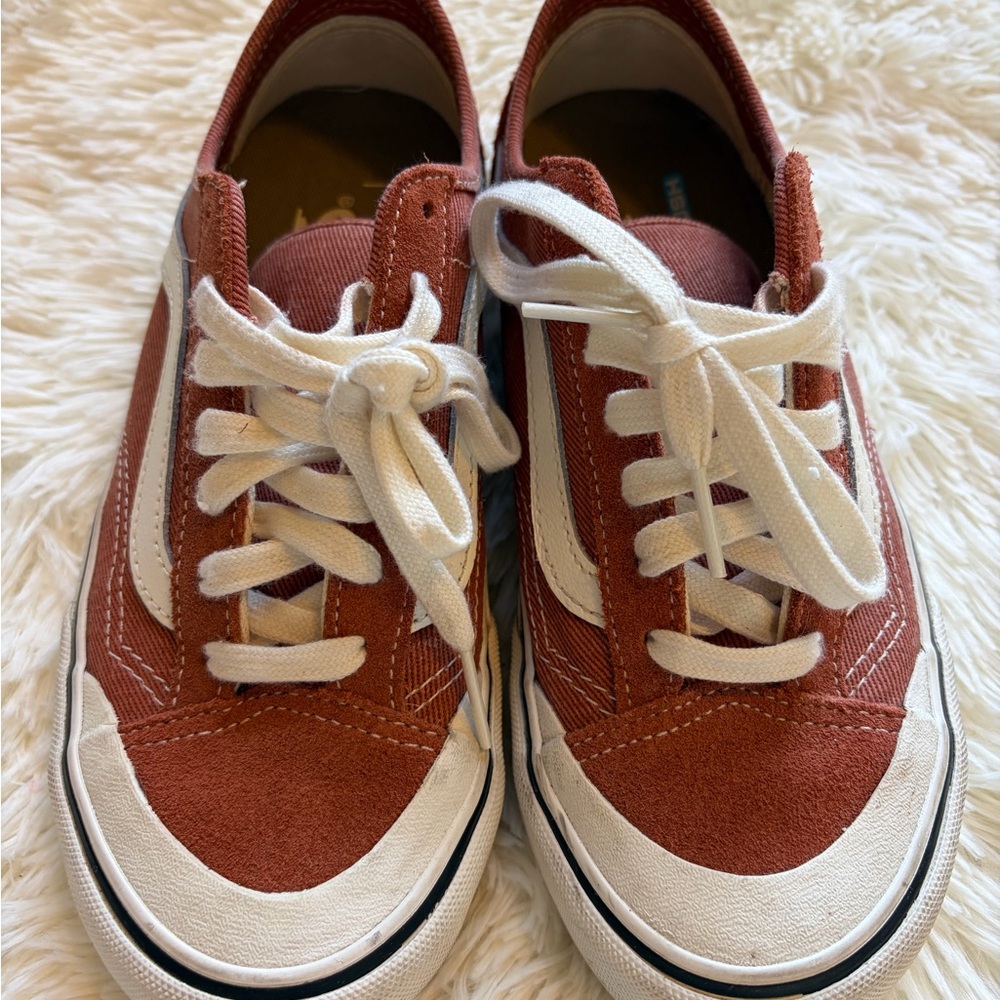 Vans Burnt Orange Suede Canvas Sneakers Ladies Size 6
